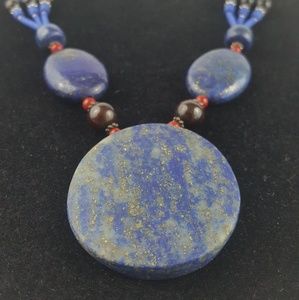 Lapis Lazul Natural Stone Pendant Necklace Handmad